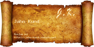 Jahn Kund névjegykártya